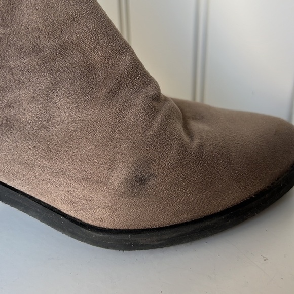 Abound Brown Faux Suede Booties Size 7 - Picture 3 of 14